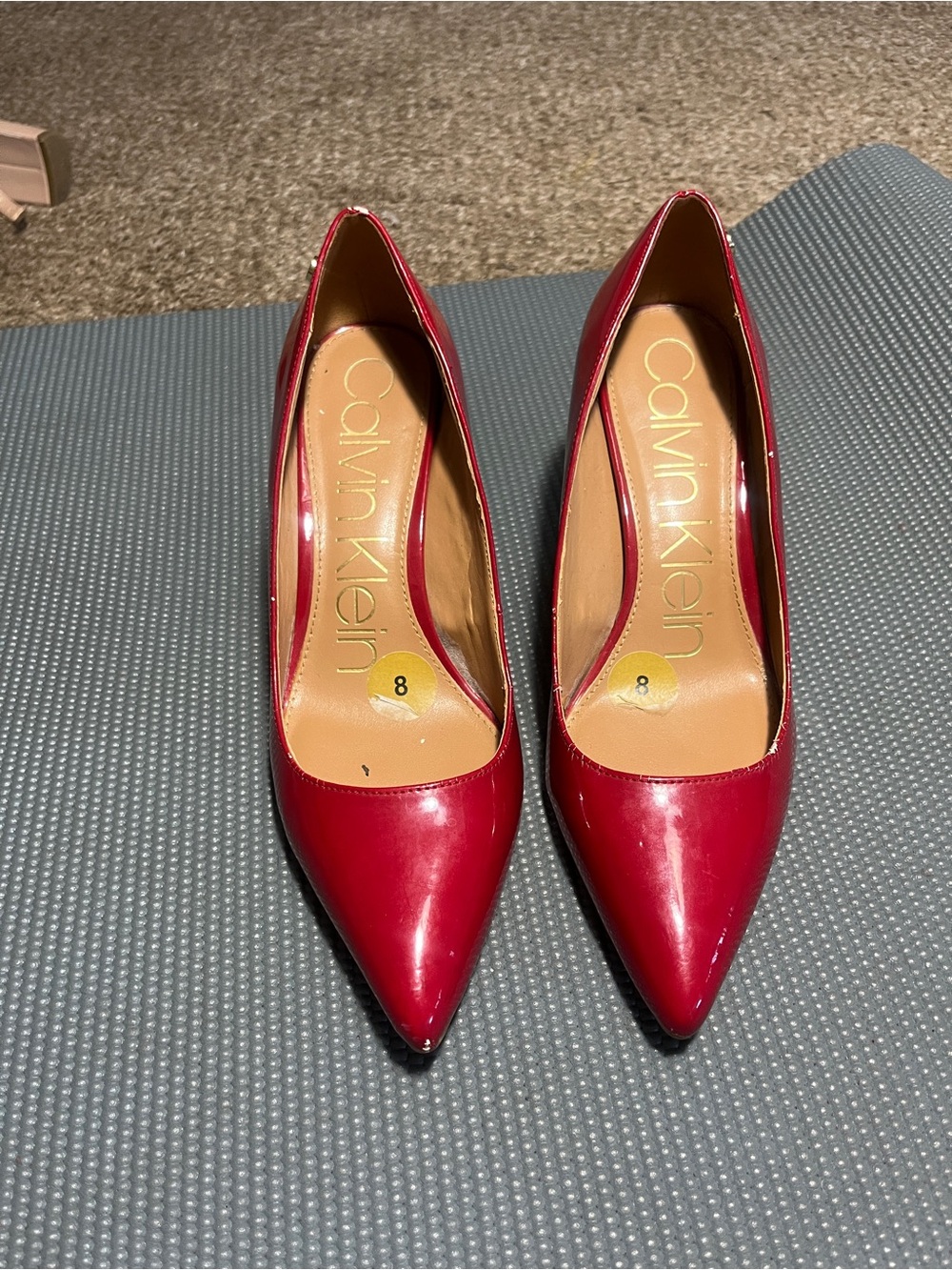 Calvin Klein Women's Red Patent Pointed-Toe Pumps